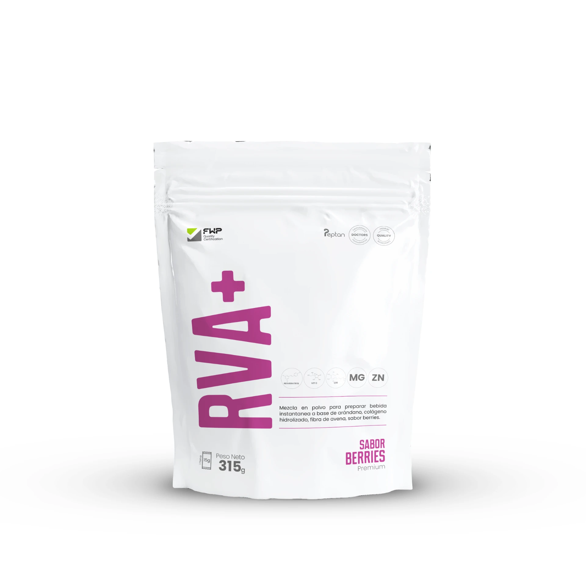 Envase de RENOVA+, producto FWP Chile orientado a longevidad y nutrición